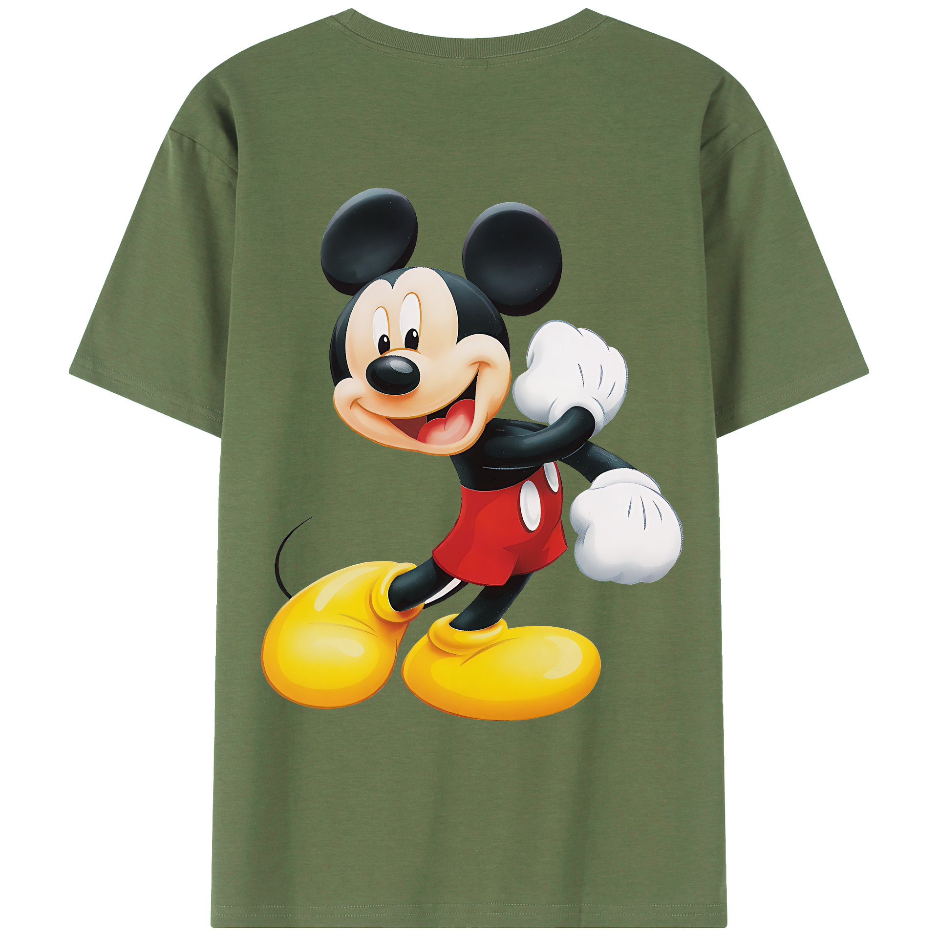 （画像用） ミッキーマウス Mickey Mouse 綿100％ メンズ半袖Tシャツ（バックプリント） 通気性